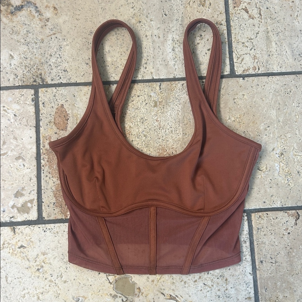 Alo airbrush mesh corset tank